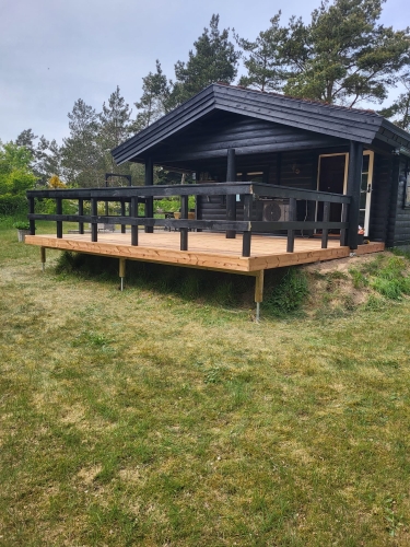 nybygget træterrasse
